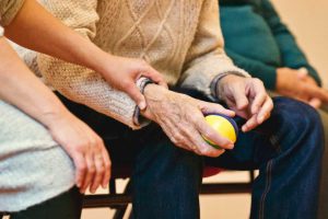 man receiving care at home